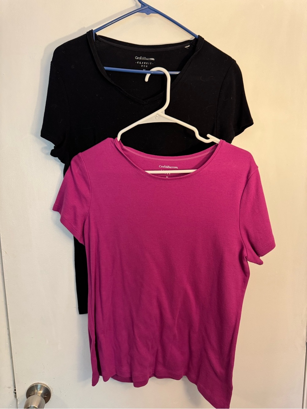 croft & barrow Women's Short Sleeve Tee in Black and Magenta tshirt bundle set